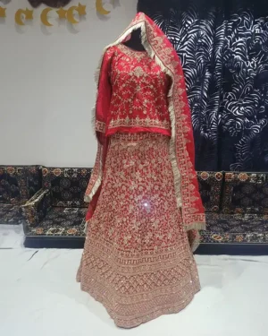 Bridal Lahenga – Bright Red