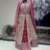Bridal Velvet Gown Hot Pink