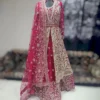 Bridal Velvet Gown Hot Pink