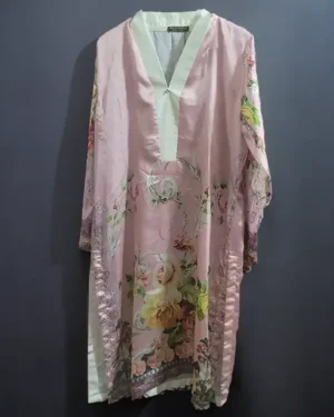 Digital Silk Kurti Light Pink