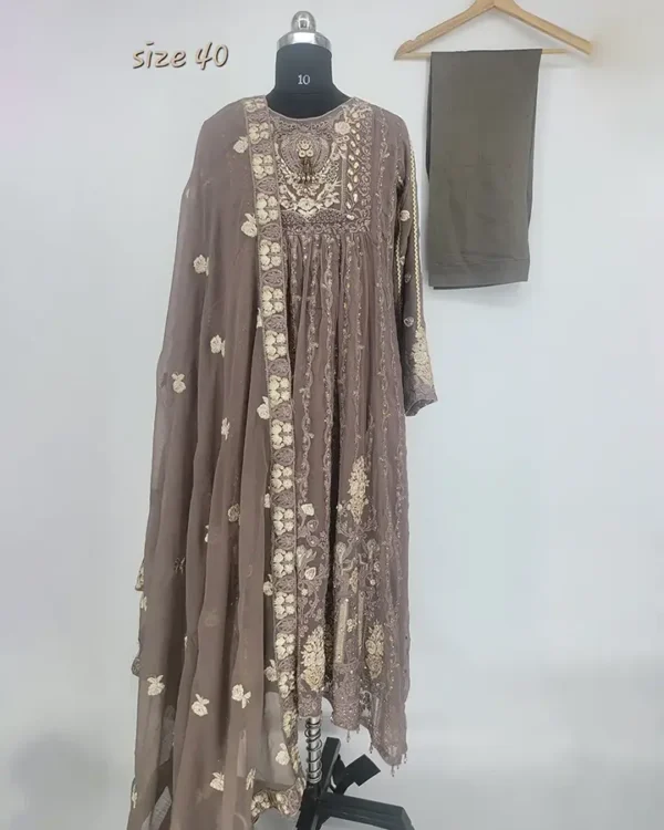 English Mauve Chiffon Outfit