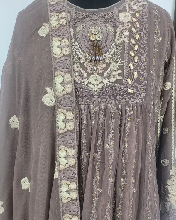 English Mauve Chiffon Outfit