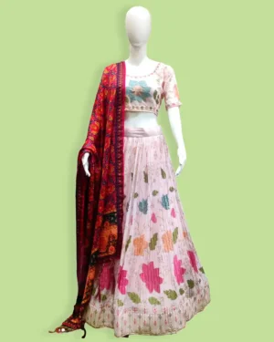 Georgette Sequence Embroidery Lahenga
