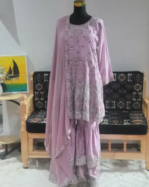 Mauve Double Layer Gharara